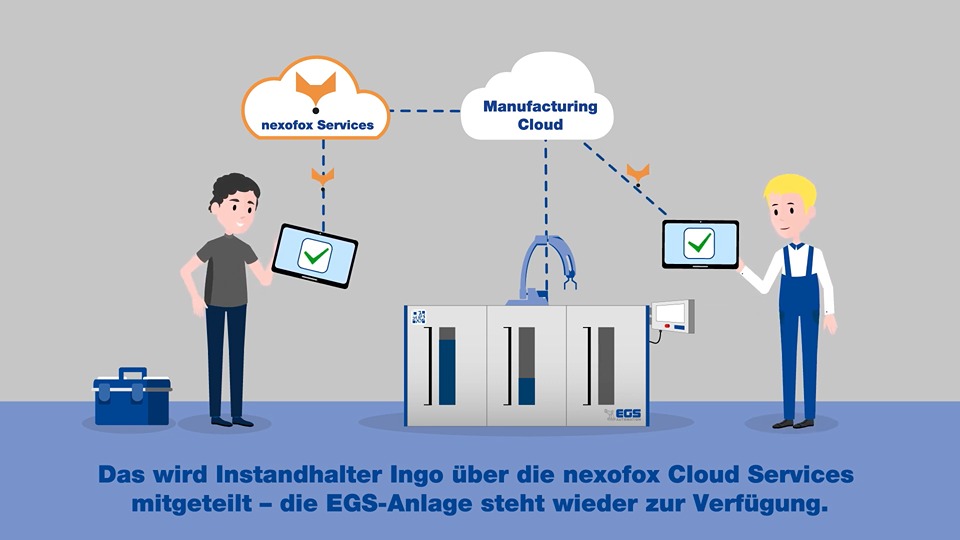 Zwei arbeiter mit Tablet in der Hand